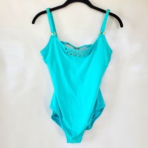 Leilani One Piece Blue Bathing Suit Size 8